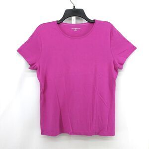 Croft & Barrow Shirt Womens Size XL Pink Short Sleeve Pullover Top